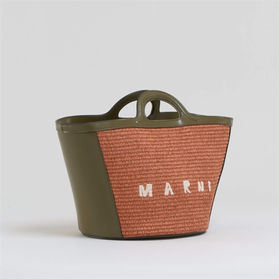 Marni Tropicalia Small Bag, Brick/Olive 